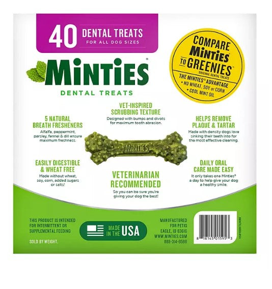 Minties Dental Dog Bone Treats, Maximum Mint (32 oz.)