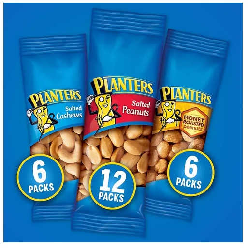 Planters Nuts Cashews and Peanuts Variety Pack (40.5 oz., 24 pk.)