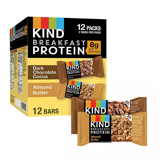 KIND Breakfast Protein Dark Chocolate Cocoa and Almond Butter (12 pk.)