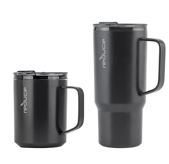 Reduce Vacuum Insulated Stainless Steel Hot1 Coffee Mug Set With Steam Release Lid, 14 oz. and 24 oz.