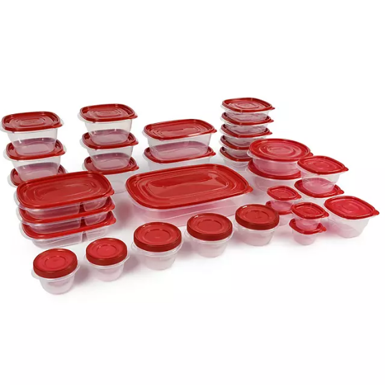 Rubbermaid 64-Piece TakeAlongs Food Storage Set with 30-Quart Storage Tote