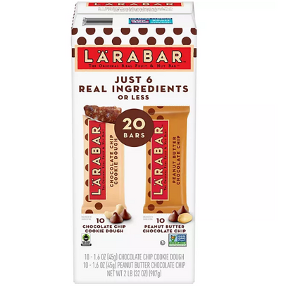 Larabar Chocolate Chip Cookie Dough & Peanut Butter Variety (20 pk.)