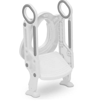 Delta Children Kid-Size Toddler Potty Training Ladder Seat for Boys and Girls, White/Grey