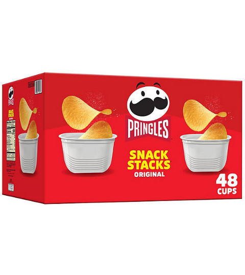 Pringles Snack Stacks Potato Crisps Chips, Original Flavor (0.67 oz., 48 ct.)