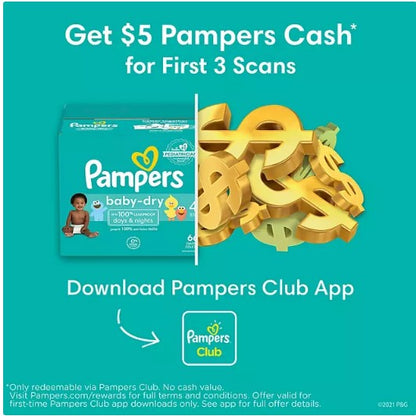 Pampers Baby Dry One-Month Supply Diapers (Sizes: 1-6)