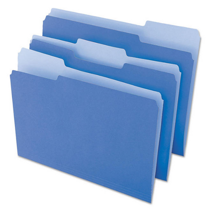 Universal File Folders, 1/3 Cut One-Ply Top Tab, Letter, 100/Box (Various Colors)