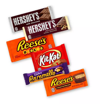 Hershey's Assorted Chocolate and Peanut Butter Flavors Full Size, Individually Wrapped Candy Bulk Fundraising Kit (79 oz., 52 ct.)