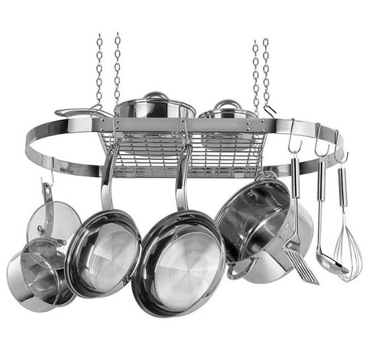 Range Kleen Stainless-Steel Oval Hanging Pot Rack