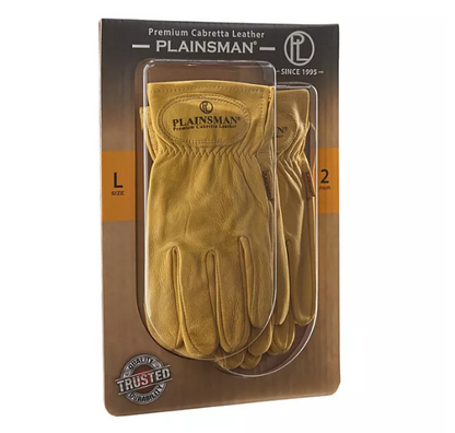 Plainsman Tan Leather Gloves - 2 Pairs