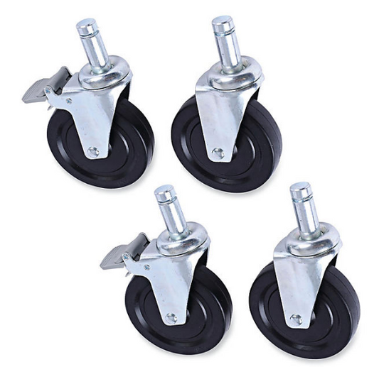 Alera Casters for Wire Shelving Units - Gray (4-pack)