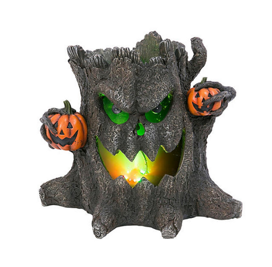 Pre-Lit Smoking Haunted Stump