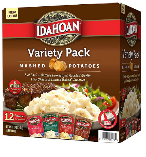 Idahoan Real Premium Mashed Potatoes Variety Pack (4 oz., 12 pk.)