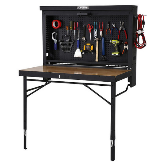 Lifetime Wall-Mounted Powder-Coated Folding Work Table