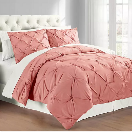 Pintuck Comforter and Sham Set (Assorted Sizes and Colors)