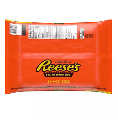 REESE'S Milk Chocolate Peanut Butter Snack Size Cups, Candy Value Bag (36.3 oz., 65 ct.)