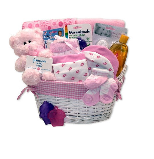 Simply Baby Necessities Gift Basket in Pink