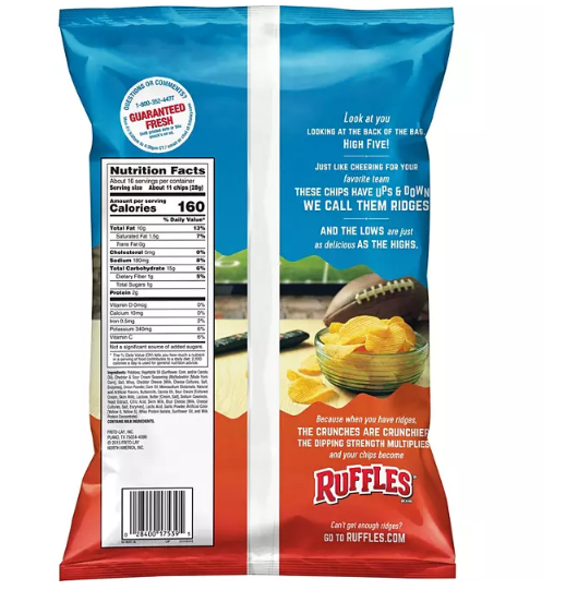 Ruffles Cheddar and Sour Cream Potato Chips (16.125 oz.)