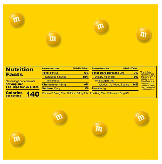 M&M’S Milk Chocolate Yellow Bulk Candy in Resealable Pack (3.5 lbs.)