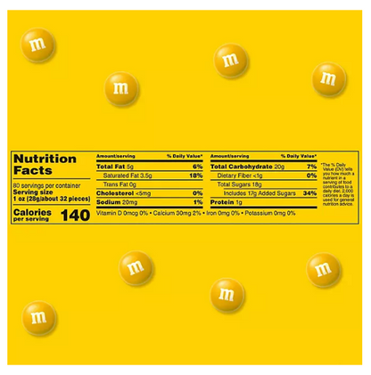 M&M’S Milk Chocolate Yellow Bulk Candy in Resealable Pack (3.5 lbs.)