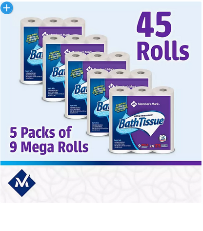 Member's Mark Ultra Premium Soft and Strong 2-Ply Toilet Paper (275 sheets/roll, 45 rolls)