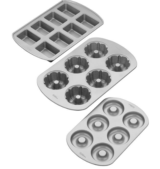 Wilton Mini Delights Steel Non-Stick Bakeware Set, 3-Piece