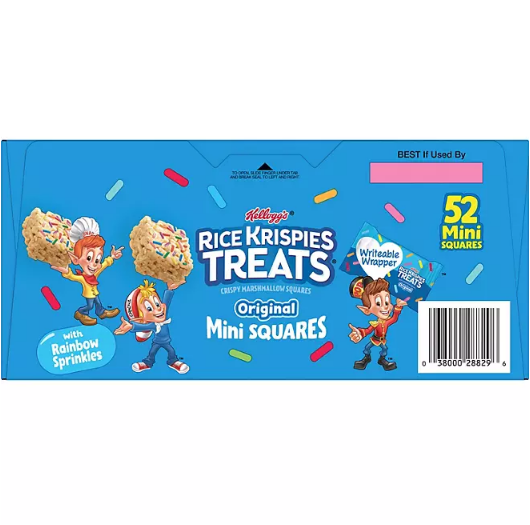 Kellogg's Rice Krispies Treats Mini Squares, Original with Rainbow Sprinkles (52 ct.)