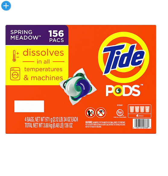 Tide PODS Liquid Laundry Detergent Pacs, Spring Meadow (156 ct.)