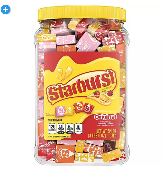 Starburst Original Fruity Chewy Candy Bulk Jar (3lbs 6oz)