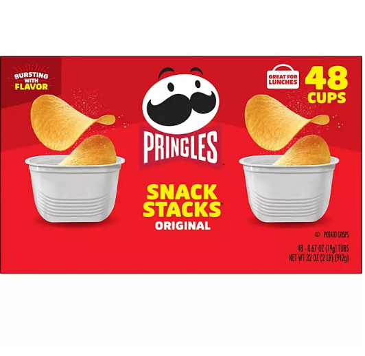 Pringles Snack Stacks Potato Crisps Chips, Original Flavor (0.67 oz., 48 ct.)