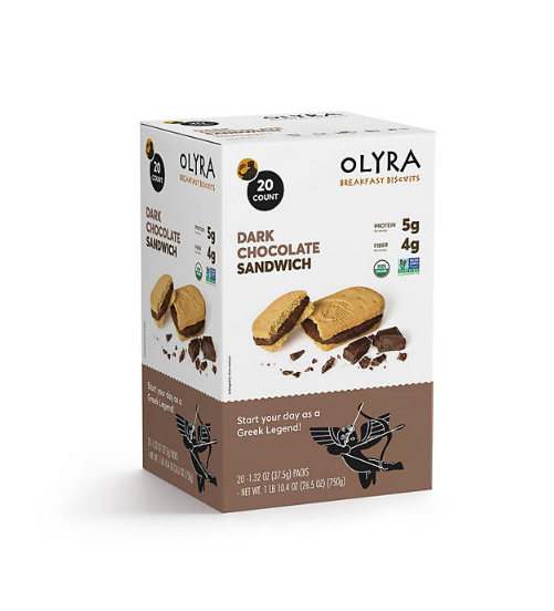 OLYRA Organic Breakfast Biscuits, Dark Chocolate Crème (20 ct.)