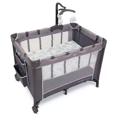 Delta Children LX Deluxe Portable Baby Play Yard With Removable Bassinet and Changing Table, Eclipse