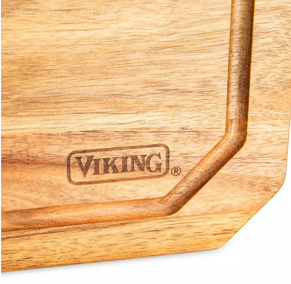 Viking Acacia Wood, Reversible Carving Board with Juice Well