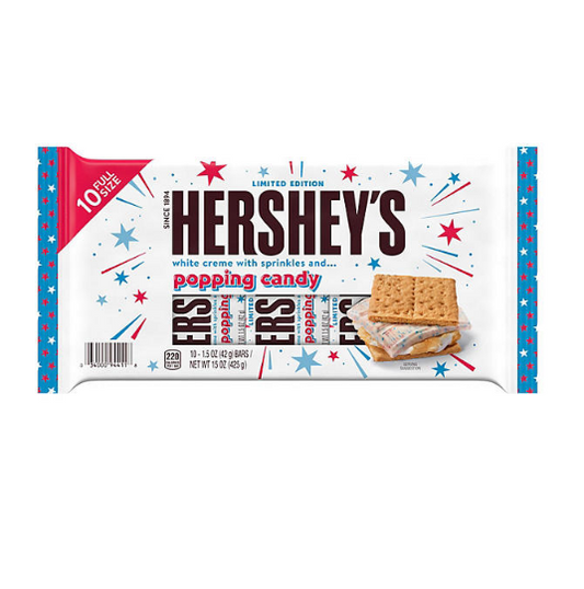 HERSHEY'S White Creme with Sprinkles And Popping Candy Standard Bar (1.5 oz., 10 pk.)