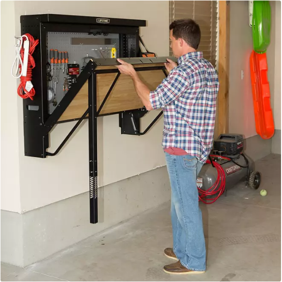 Lifetime Wall-Mounted Powder-Coated Folding Work Table