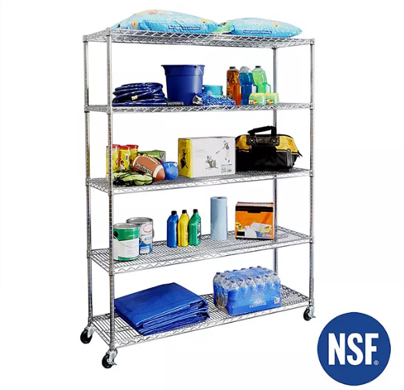 Seville Classics UltraDurable 5-Tier NSF Steel Shelving 60" x 18" x 75" H