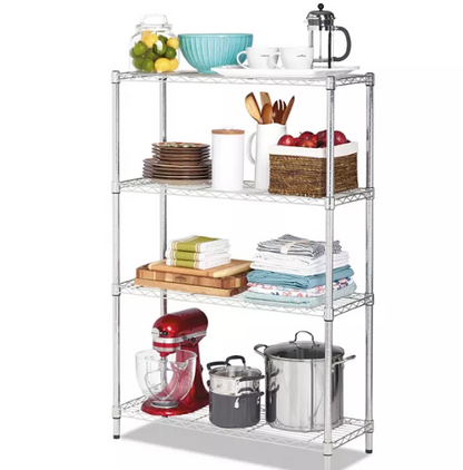 Alera Residential 4-Shelf Wire Shelving - Silver (36W x 14D x 54H)