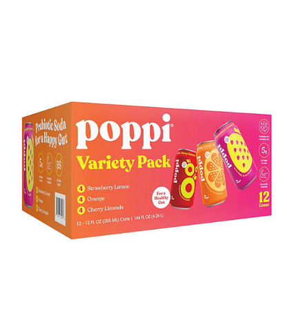 poppi Prebiotic Soda Variety Pack (12 fl. oz., 12 pk.)