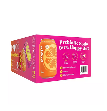 poppi Prebiotic Soda Variety Pack (12 fl. oz., 12 pk.)