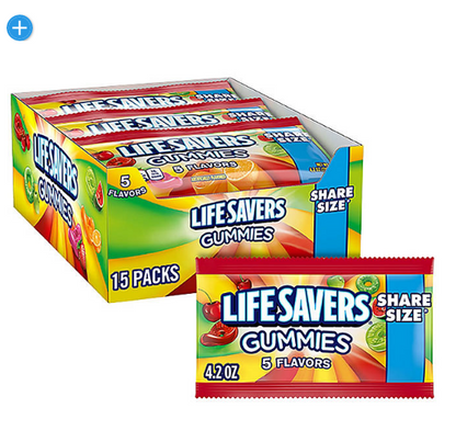 Life Savers Original 5 Flavors Gummy Candy Bulk Pack (4.2 oz., 15 ct.)