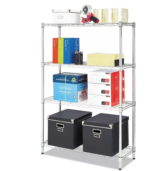 Alera Residential 4-Shelf Wire Shelving - Silver (36W x 14D x 54H)