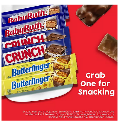 Crunch, Butterfinger and BabyRuth Chocolate Bar Variety Pack (32 ct.)