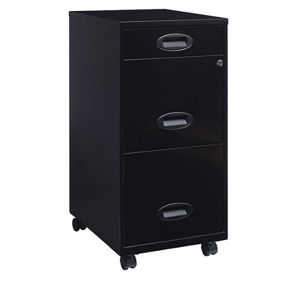 Hirsh 18" Deep 3 Drawer Mobile Letter Width Vertical File Cabinet