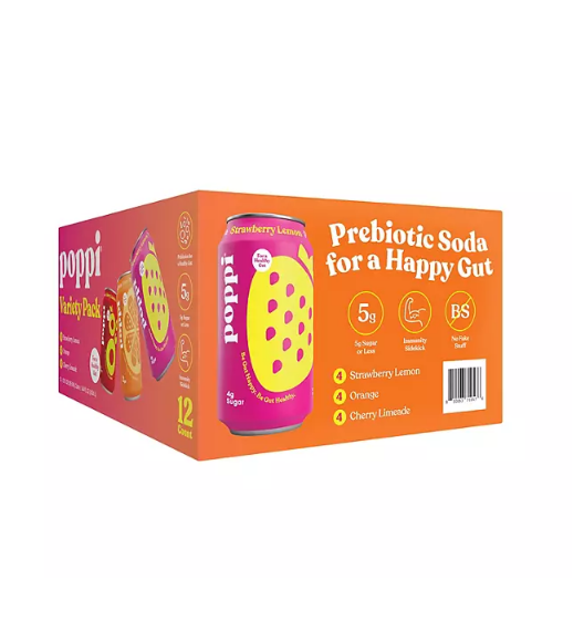 poppi Prebiotic Soda Variety Pack (12 fl. oz., 12 pk.)