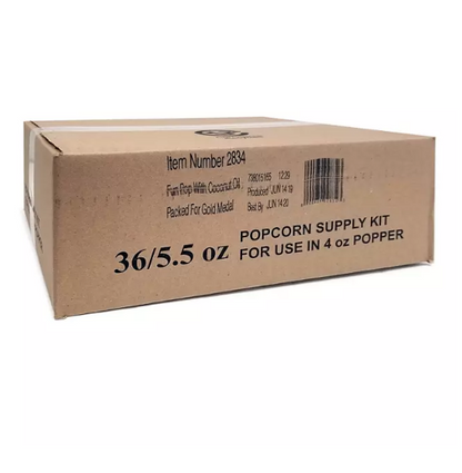 Gold Medal Funpop Popcorn kits, for use with 4 oz. Poppers (36 kits per case, net wt. 5.5 oz.)