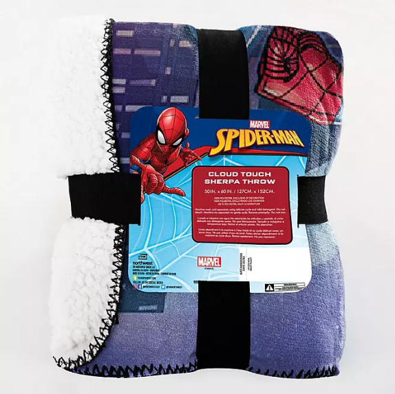 Spider-Man "Night Flight" Cloud Sherpa Throw Blanket, 50" x 60"