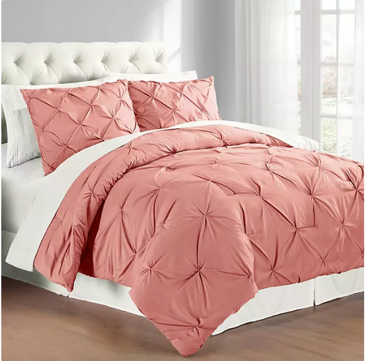 Pintuck Comforter and Sham Set (Assorted Sizes and Colors)