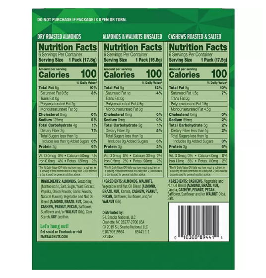 Emerald Nuts 100 Calorie Variety Pack (18 pk.)