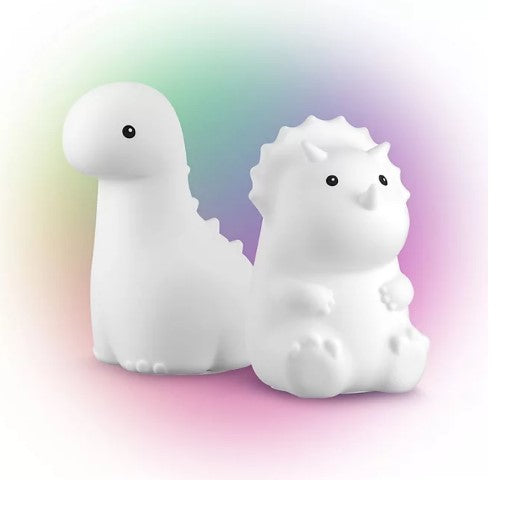 Globe Electric Dinosaur Duo Multicolor Changing LED Silicone Night Light