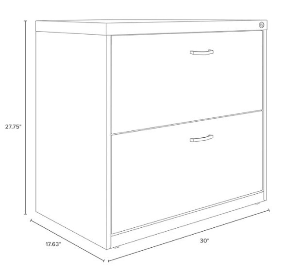 Hirsh 30" Wide 2 Drawer Lateral File Cabinet, Assorted Colors