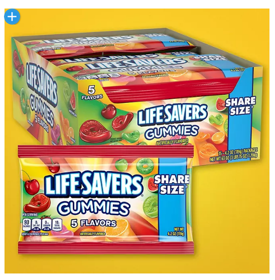 Life Savers Original 5 Flavors Gummy Candy Bulk Pack (4.2 oz., 15 ct.)